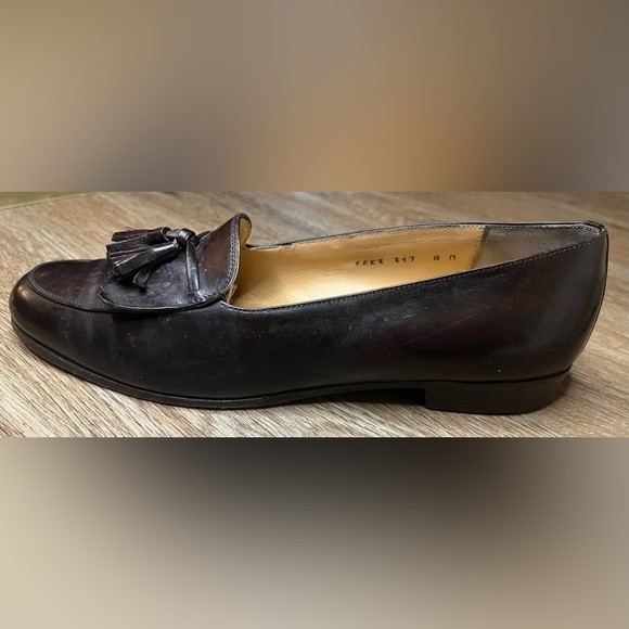 Vintage Salvatore Ferragamo Men’s Shoes Leather Loafer Brown w/ Tassle Size 8.5 - Picture 6 of 12